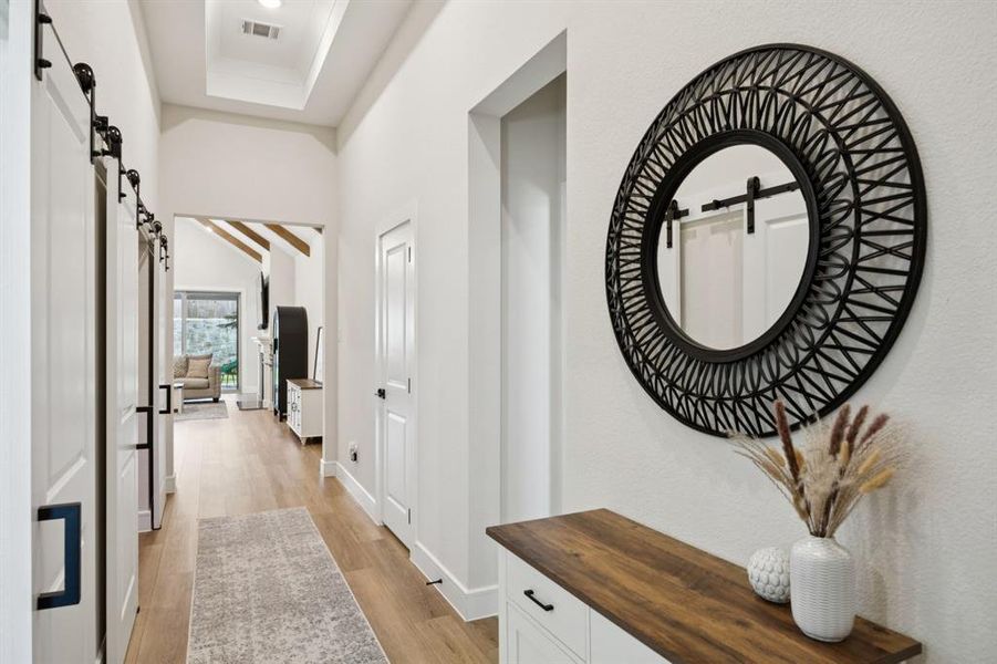 Furnished interior view inside a new home in Monterra, Fate (Image 8). Furnished interior view inside a new home in Monterra, Fate (Image 8).