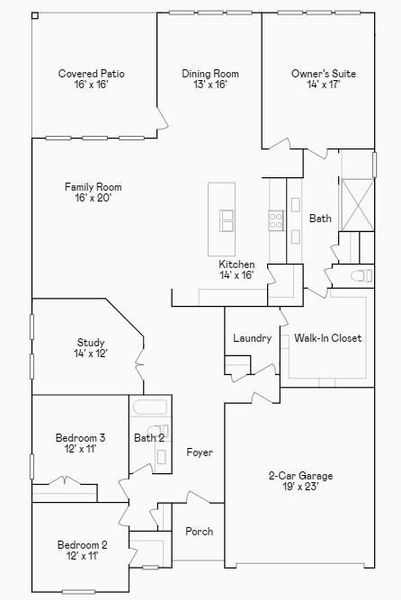 2D floor plan layout of this home in The Preserve at Rosenberg, Rosenberg, TX (Image 5).
