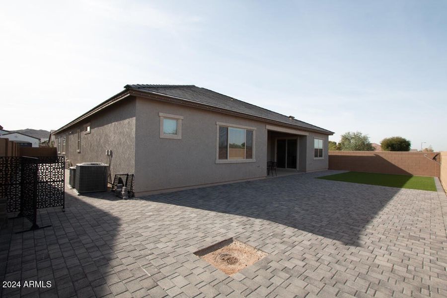 Backyard fully paved