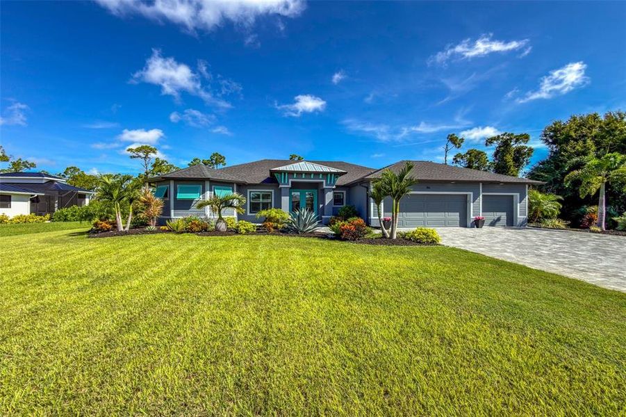 Front exterior of a new home in , Rotonda West, FL, highlighting curb appeal (Image 27).