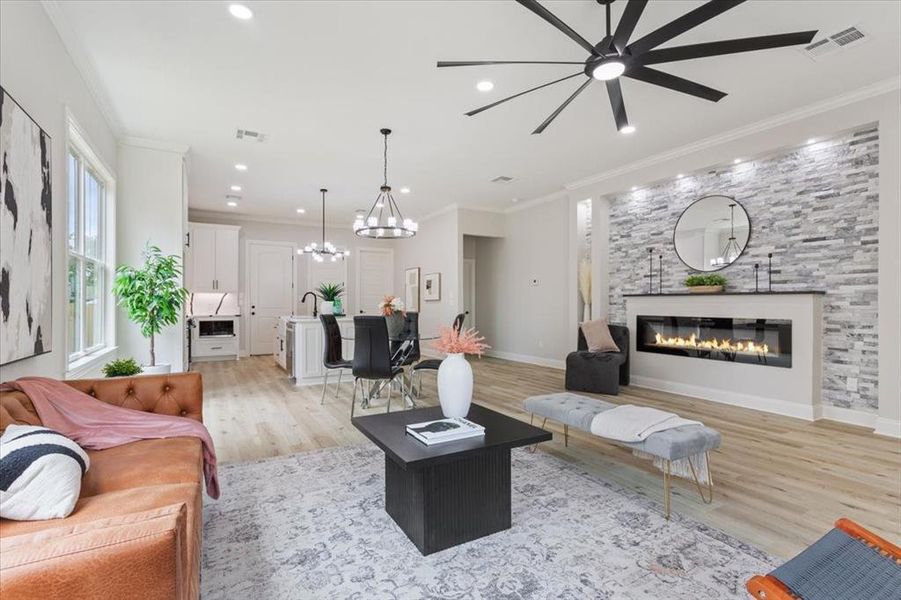 Furnished interior view inside a new home in , Riesel (Image 6). Furnished interior view inside a new home in , Riesel (Image 6).