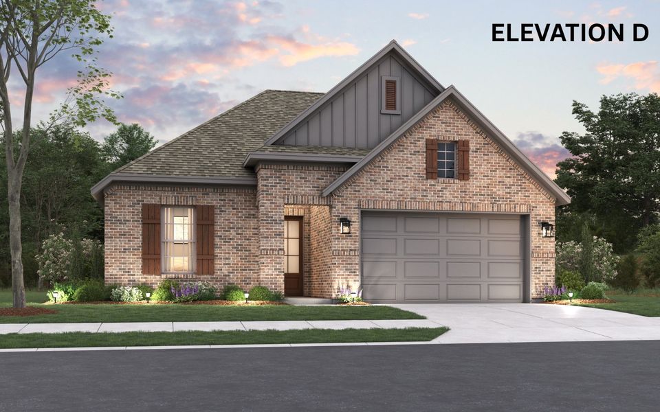Representative exterior photo of a completed home built from the Jackson by Cambridge Homes in Ribbonwood, Aubrey, TX (Image 18). Representative exterior photo of a completed home built from the Jackson by Cambridge Homes in Ribbonwood, Aubrey, TX (Image 18).