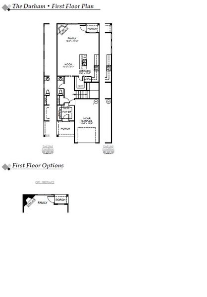 2D floor plan layout of this home in Fairview Village Townhomes, Simpsonville, SC (Image 3).