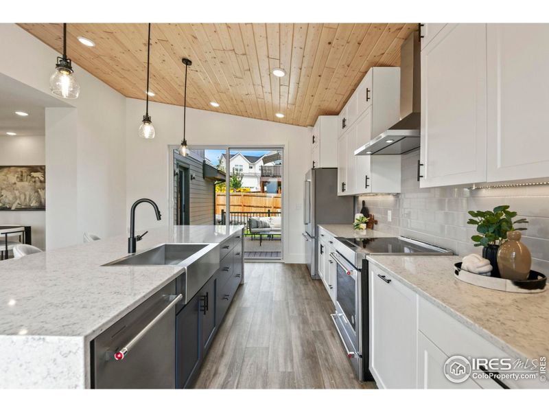 All Kitchen Aid stainless steel appliances.