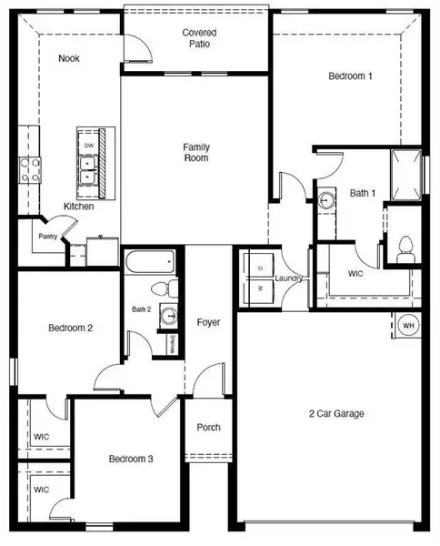 D.R. Horton's  Bellvue Floorplan - All Home and community information, including pricing, included features, terms, availability and amenities, are subject to change at any time without notice or obligation. All Drawings, pictures, photographs, video, square footages, floor plans, elevations, features, colors and sizes are approximate for illustration purposes only and will vary from the homes as built.