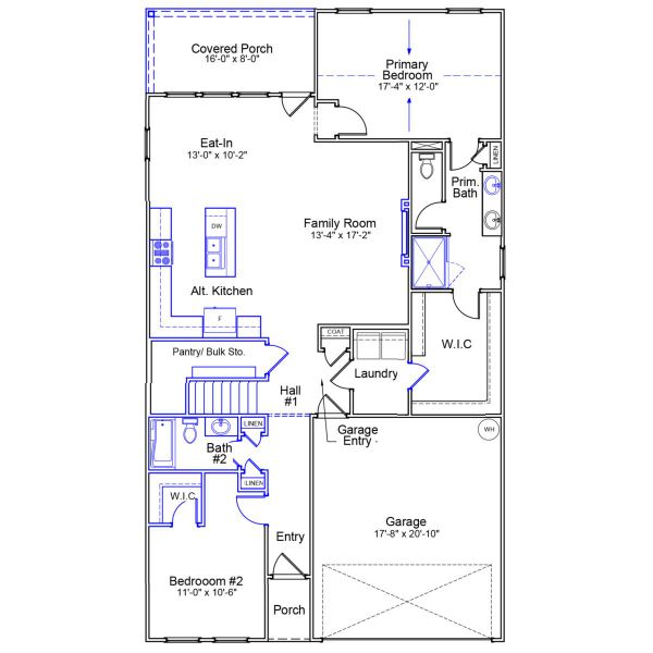 2D floor plan layout of this home in Six Oaks, Summerville, SC (Image 3).