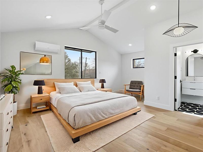 virtually staged as a bedroom/garage apartment