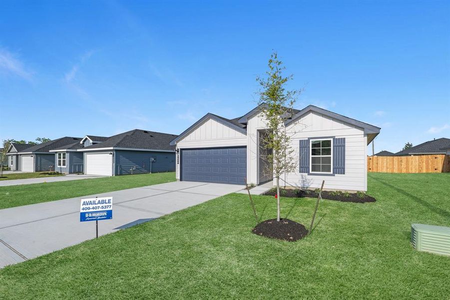 Front exterior of a new home in Reserve at Mallard Lakes, Orange, TX, highlighting curb appeal (Image 22). Front exterior of a new home in Reserve at Mallard Lakes, Orange, TX, highlighting curb appeal (Image 22).