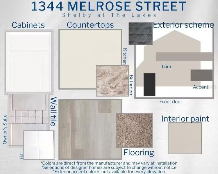 Sample of building materials used in homes in The Lakes, Lake Alfred (Image 21).