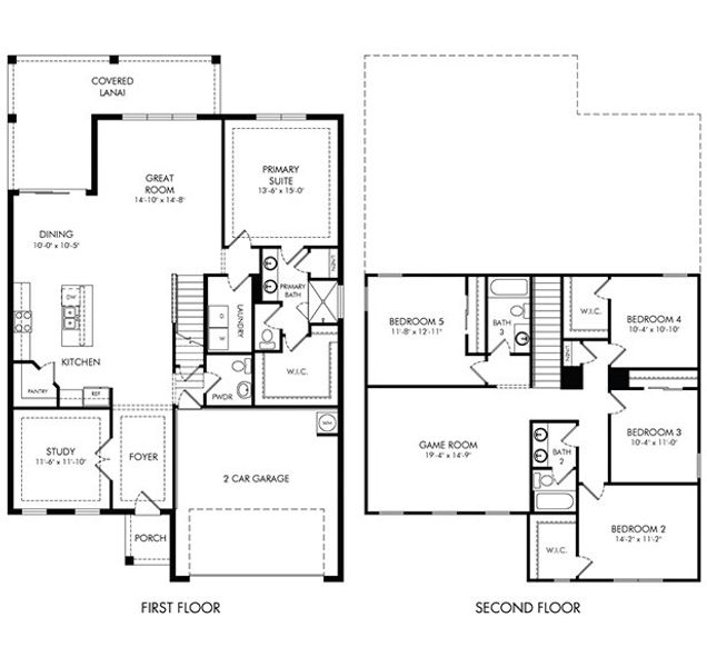2D floor plan layout for the San Marino by Meritage Homes in Coasterra - Reserve Series, Palmetto, FL (Image 3). 2D floor plan layout for the San Marino by Meritage Homes in Coasterra - Reserve Series, Palmetto, FL (Image 3).