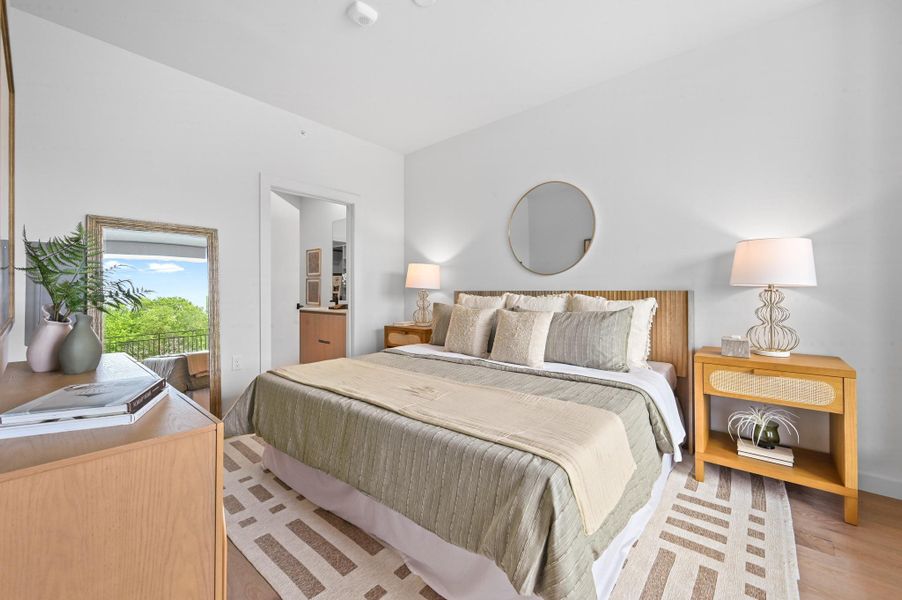 Furnished interior view inside a new home in One Oak, Austin (Image 11).