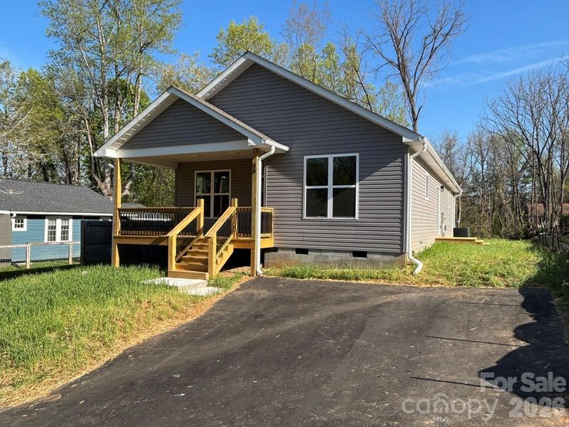 2 car parking and easy access from the paved driveway.
