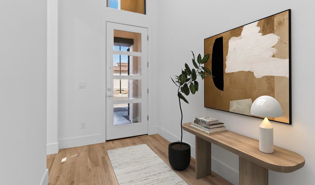 Foyer with welcoming front door