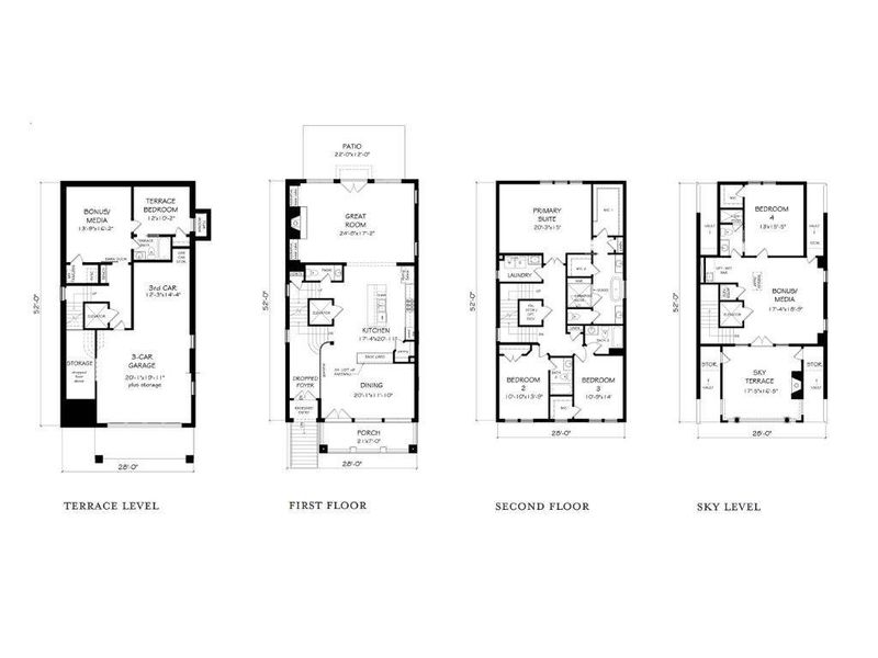 2D floor plan layout of this home in Laurel View, Suwanee, GA (Image 5).