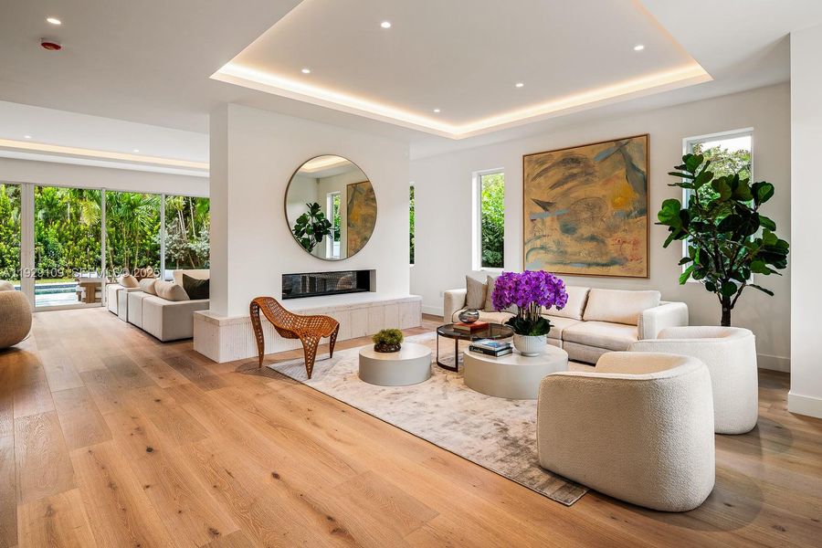 Formal Living Room with Dual Fireplace