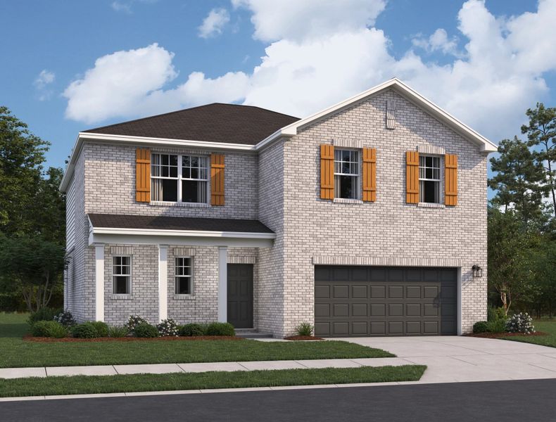 Representative exterior photo of a completed home built from the Splendor by Starlight Homes in Ashland, Angleton, TX (Image 2). Representative exterior photo of a completed home built from the Splendor by Starlight Homes in Ashland, Angleton, TX (Image 2).