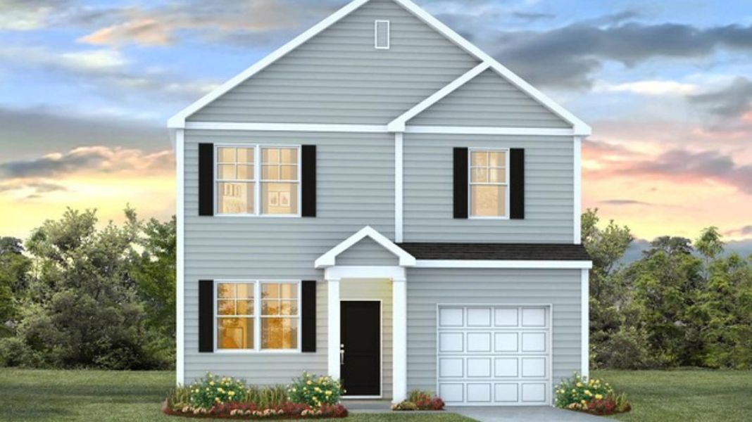 Representative exterior photo of a completed home built from the BRANDON by D.R. Horton in Rivers Reach, Yemassee, SC (Image 1).