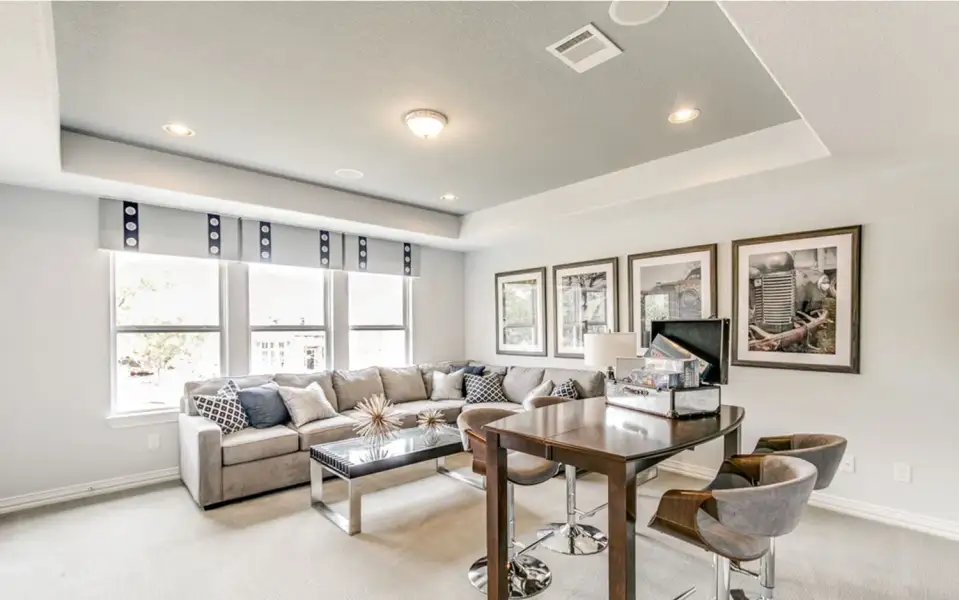 Representative furnished interior of a home built from the Sausalito by CastleRock Communities in Lakesong, Grand Prairie (Image 24). Representative furnished interior of a home built from the Sausalito by CastleRock Communities in Lakesong, Grand Prairie (Image 24).