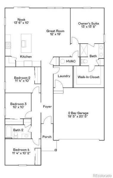 2D floor plan layout of this home in Eastcreek Farm, Thornton, CO (Image 2). 2D floor plan layout of this home in Eastcreek Farm, Thornton, CO (Image 2).