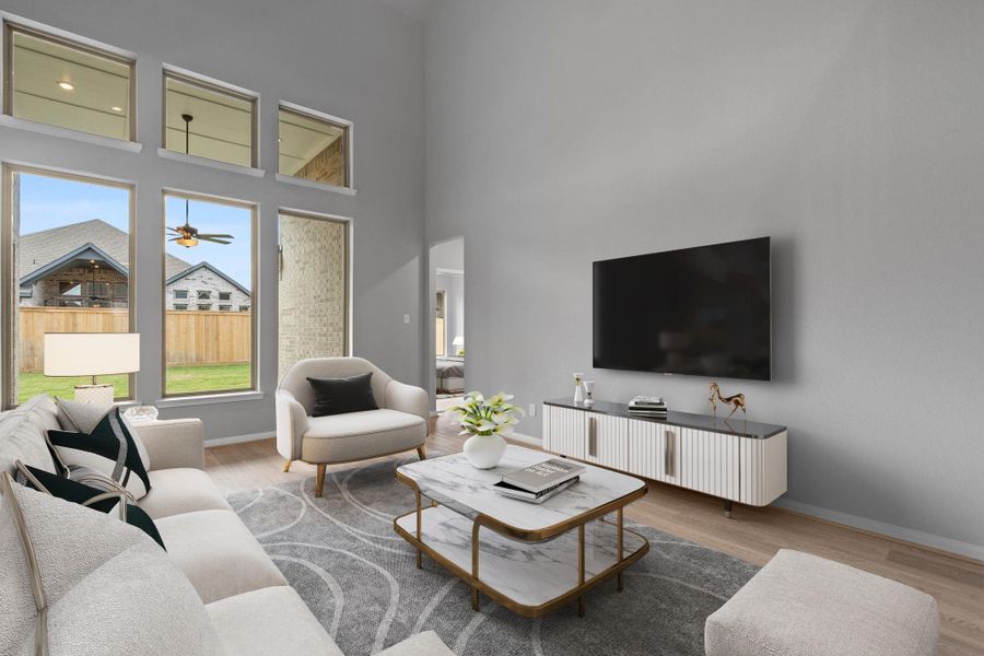 Furnished interior view inside a new home in Bridgeland 55', Cypress (Image 13).