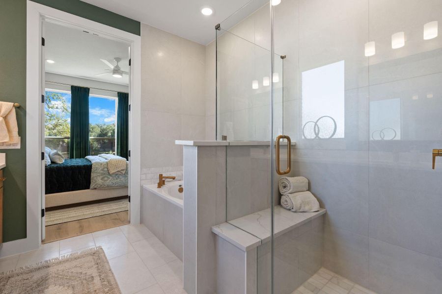 Primary Bath retreat with garden tub & walk-in shower