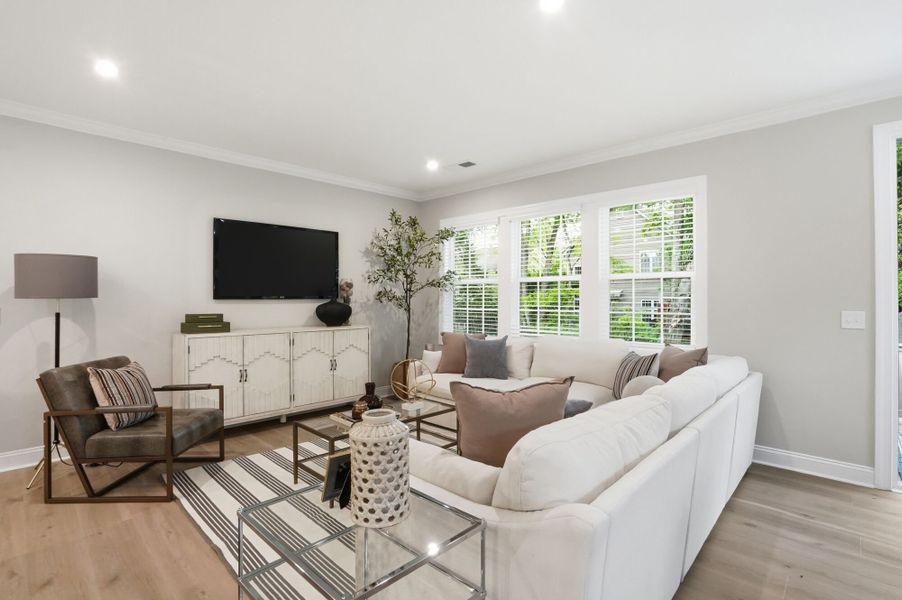 Furnished interior view inside a new home in The Townes at Wade Ardrey, Charlotte (Image 19). Furnished interior view inside a new home in The Townes at Wade Ardrey, Charlotte (Image 19).