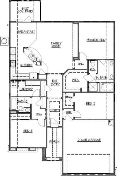 2D floor plan layout for the 1663 by Texas Homes in The Enclave at Potranco Oaks, San Antonio, TX (Image 3). 2D floor plan layout for the 1663 by Texas Homes in The Enclave at Potranco Oaks, San Antonio, TX (Image 3).
