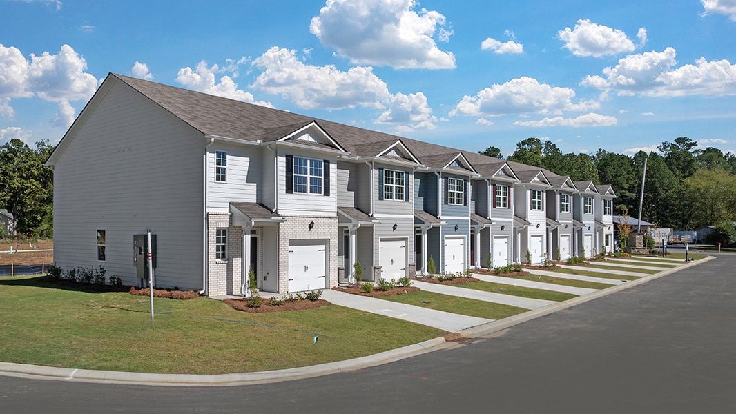 Front exterior of a new home in Old Summerville Village, Rome, GA, highlighting curb appeal (Image 1).