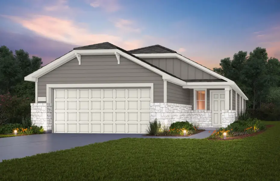 Front exterior of a new home in Montgomery Bend, Montgomery, TX, highlighting curb appeal (Image 1). Front exterior of a new home in Montgomery Bend, Montgomery, TX, highlighting curb appeal (Image 1).
