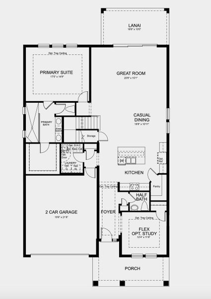 2D floor plan layout for the Bermuda by Taylor Morrison in Brookland Park, Auburndale, FL (Image 6).