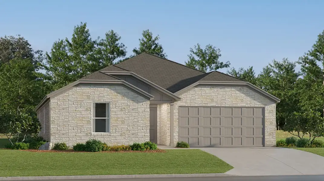 Front exterior of a new home in Miraverde, Fort Worth, TX, highlighting curb appeal (Image 1). Front exterior of a new home in Miraverde, Fort Worth, TX, highlighting curb appeal (Image 1).