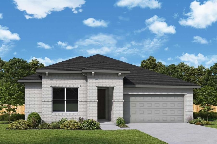 Ranch-style home featuring brick siding, an attached garage, and concrete driveway Ranch-style home featuring brick siding, an attached garage, and concrete driveway