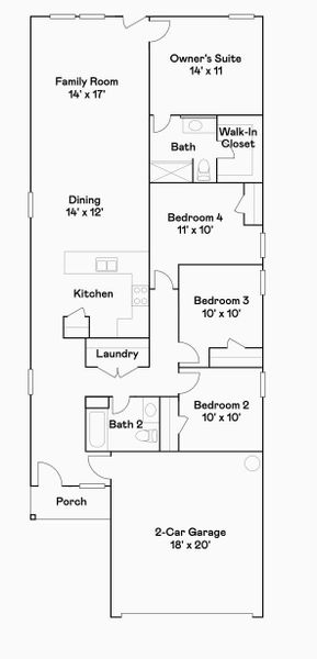 2D floor plan layout of this home in The Enclave at Spring Branch, Conroe, TX (Image 2). 2D floor plan layout of this home in The Enclave at Spring Branch, Conroe, TX (Image 2).