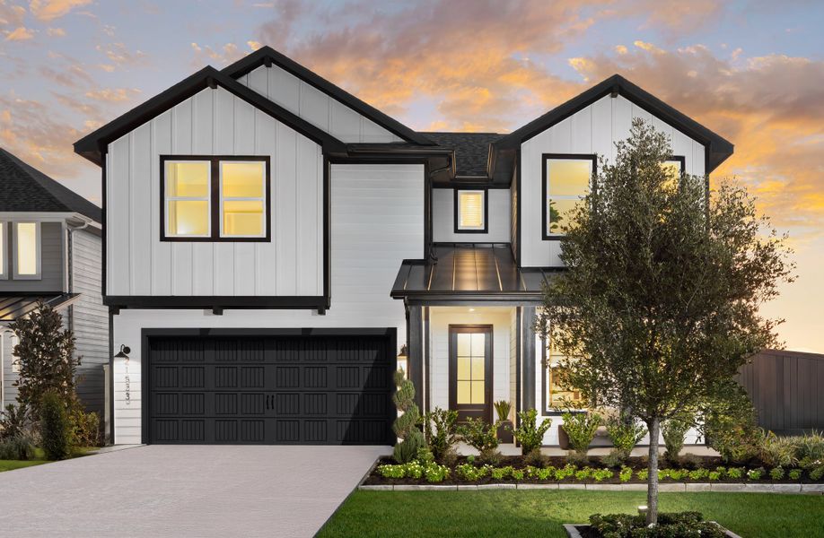 Representative exterior photo of a completed home built from the Miller by New Home Co. in The Residences Collection at Oakberry Trails, Waller, TX (Image 1). Representative exterior photo of a completed home built from the Miller by New Home Co. in The Residences Collection at Oakberry Trails, Waller, TX (Image 1).