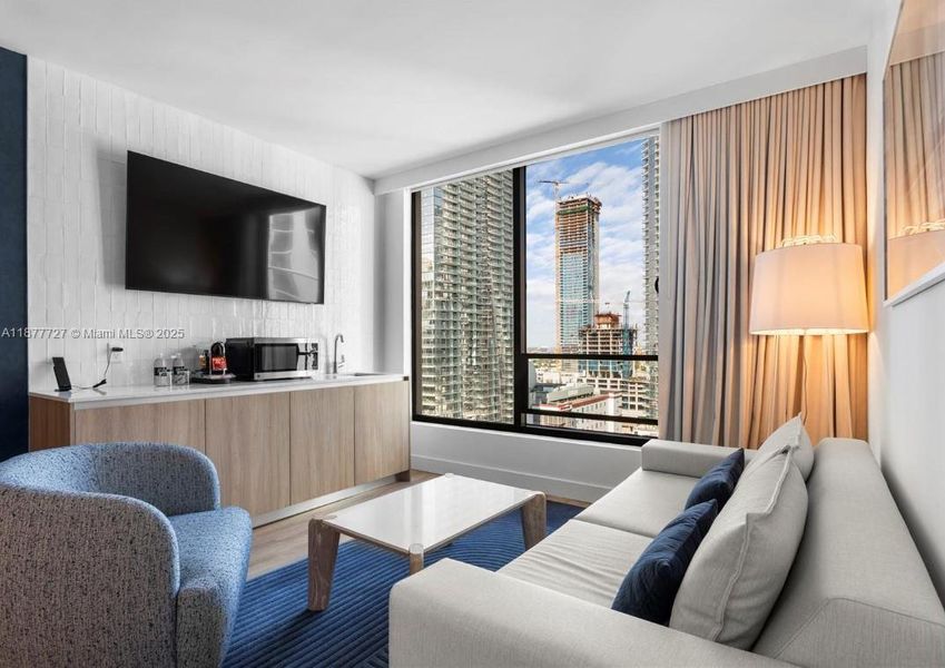 Furnished interior view inside a new home in Gale Hotel & Residences Miami (former Natiivo), Miami (Image 4). Furnished interior view inside a new home in Gale Hotel & Residences Miami (former Natiivo), Miami (Image 4).