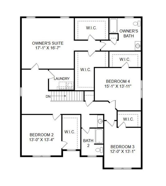 2D floor plan layout for the Covington by Keystone Custom Homes in Windermere Farms, Waxhaw, NC (Image 6).