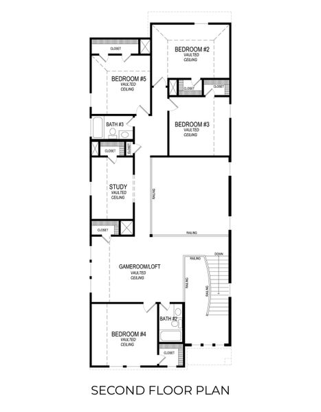 2D floor plan layout for the Hunter F by First Texas Homes in The Villages of Hurricane Creek, Anna, TX (Image 4). 2D floor plan layout for the Hunter F by First Texas Homes in The Villages of Hurricane Creek, Anna, TX (Image 4).