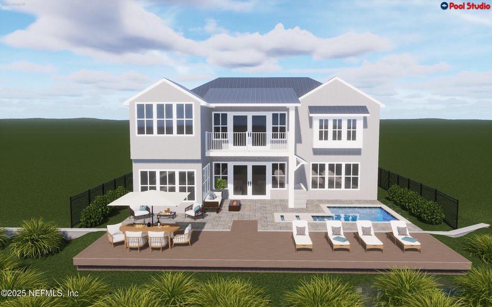 Front exterior of a new home in , Jacksonville, FL, highlighting curb appeal (Image 1).