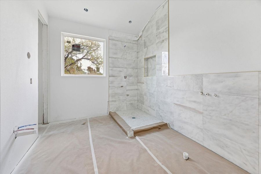 View of the primary bathroom as of December 12, 2025.