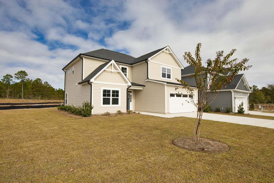 Representative exterior photo of a completed home built from the Aberdeen by Caviness & Cates Communities in Bartlett Manor, Youngsville, NC (Image 100).
