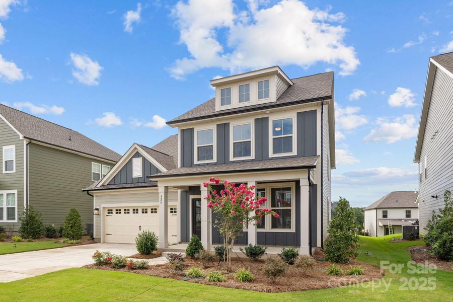 Front exterior of a new home in Lakeside Glen, York, SC, highlighting curb appeal (Image 18). Front exterior of a new home in Lakeside Glen, York, SC, highlighting curb appeal (Image 18).