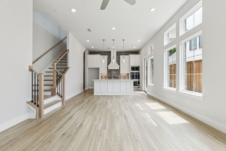 Representative furnished interior of a home built from the Hamilton by Centre Living Homes in Newman Village Townhomes, Frisco (Image 5).