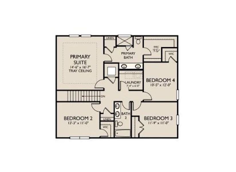 2D floor plan layout of this home in Ascent at Arbor Ridge, La Vergne, TN (Image 3).