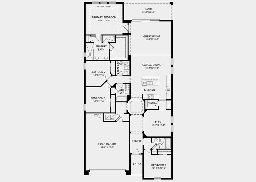 2D floor plan layout for the Grenada by Taylor Morrison in Westview Community Group Page, Kissimmee, FL (Image 5).