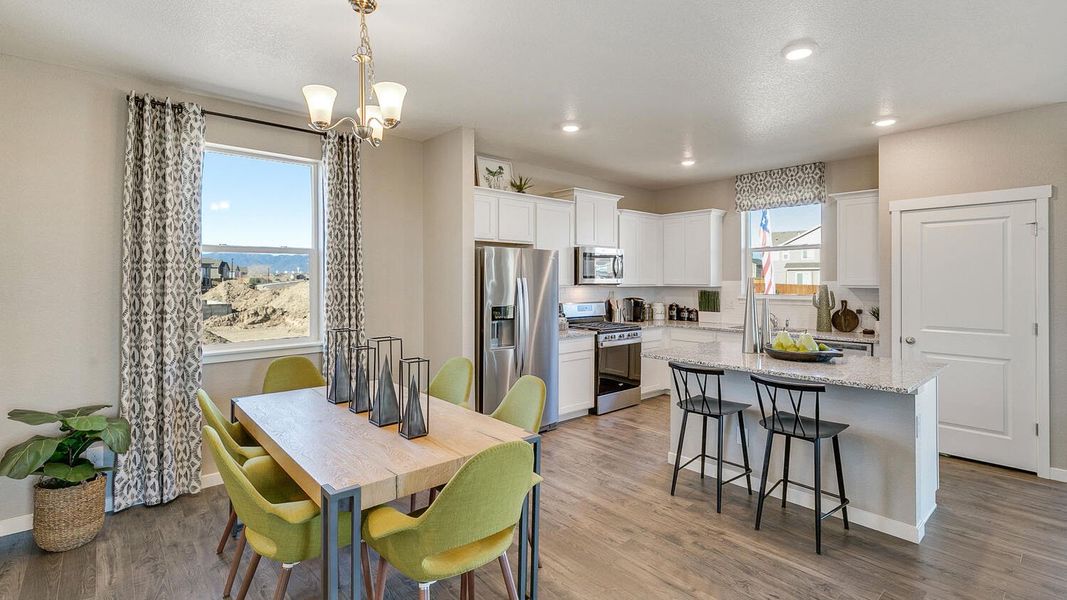 Furnished interior view inside a new home in The Ridge at Lorson Ranch, Colorado Springs (Image 6).