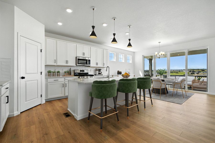 Representative furnished interior of a home built from the Palisade by Taylor Morrison in Macanta City Collection, Castle Rock (Image 6).