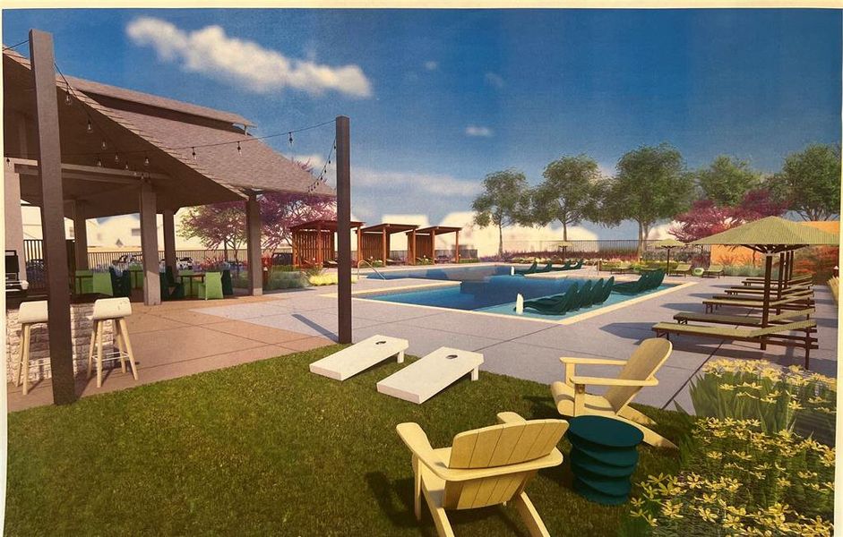 Proposed Pool featuring a yard, fence, and a patio area