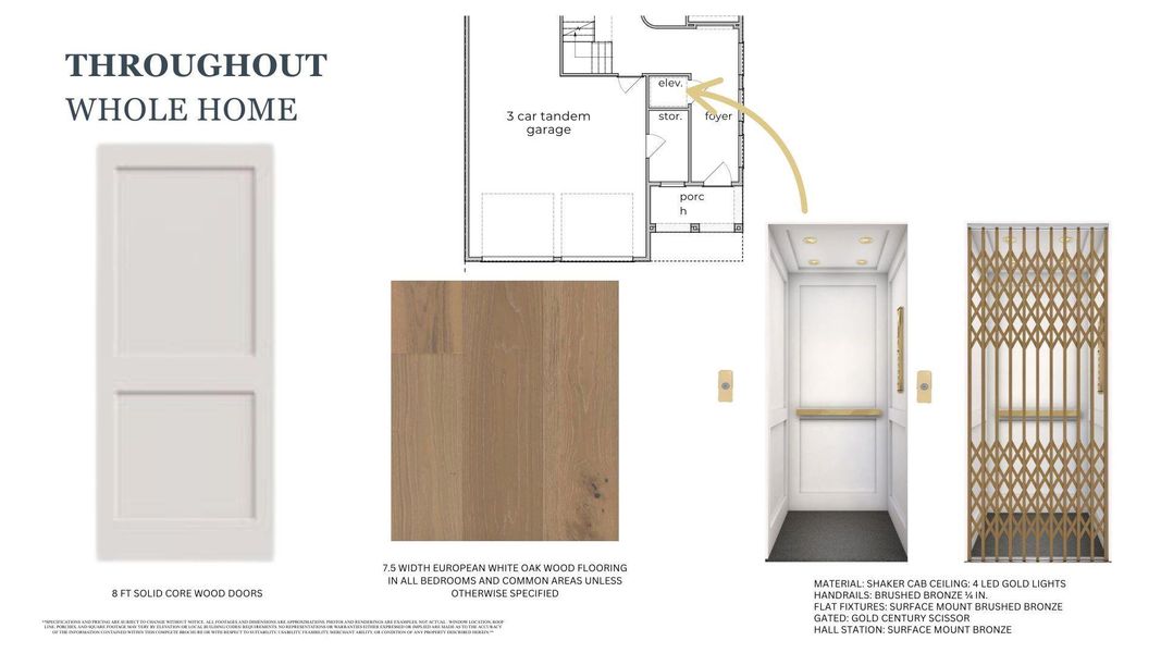 Impeccable details throughout the home, including 8-ft solid core Doors, wide-plank European White Oak Floors, and a Private Residential Elevator with brushed bronze finishes. Every element was designed for both luxury and functionality.