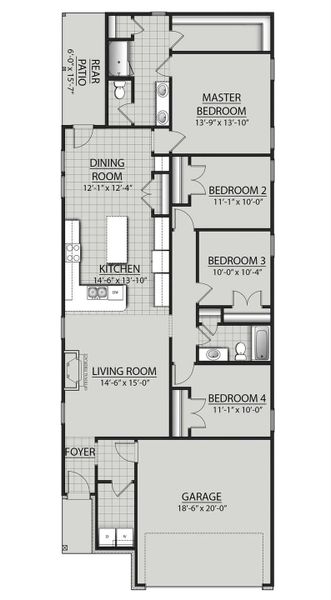 2D floor plan layout of this home in Aldeana, Bonney, TX (Image 1).