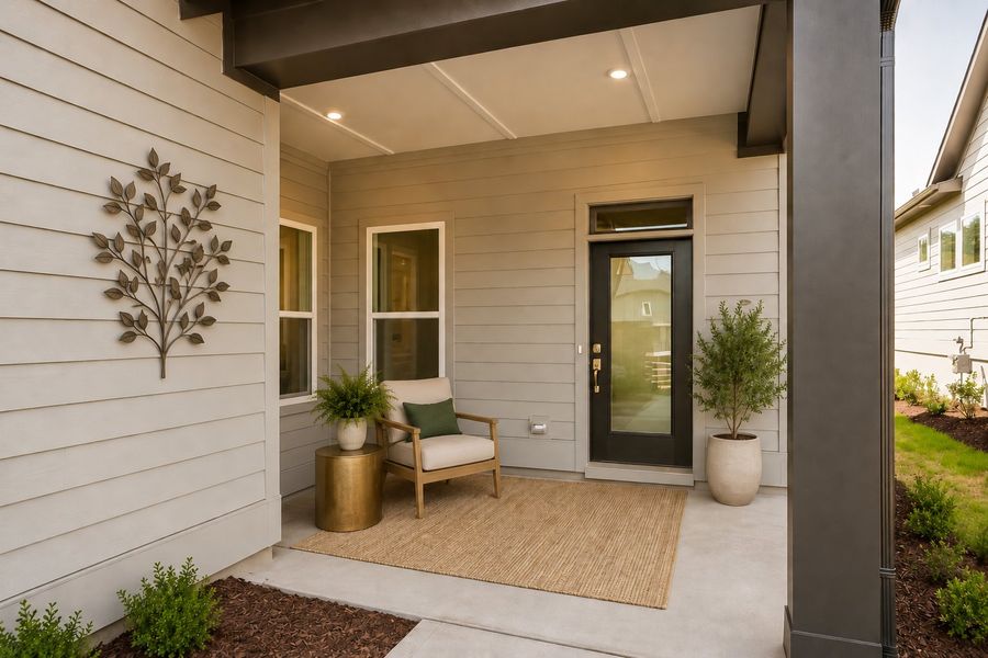 Exterior details and patio area of a home in Encore at Chatham Park – Villa Series, Pittsboro (Image 24).